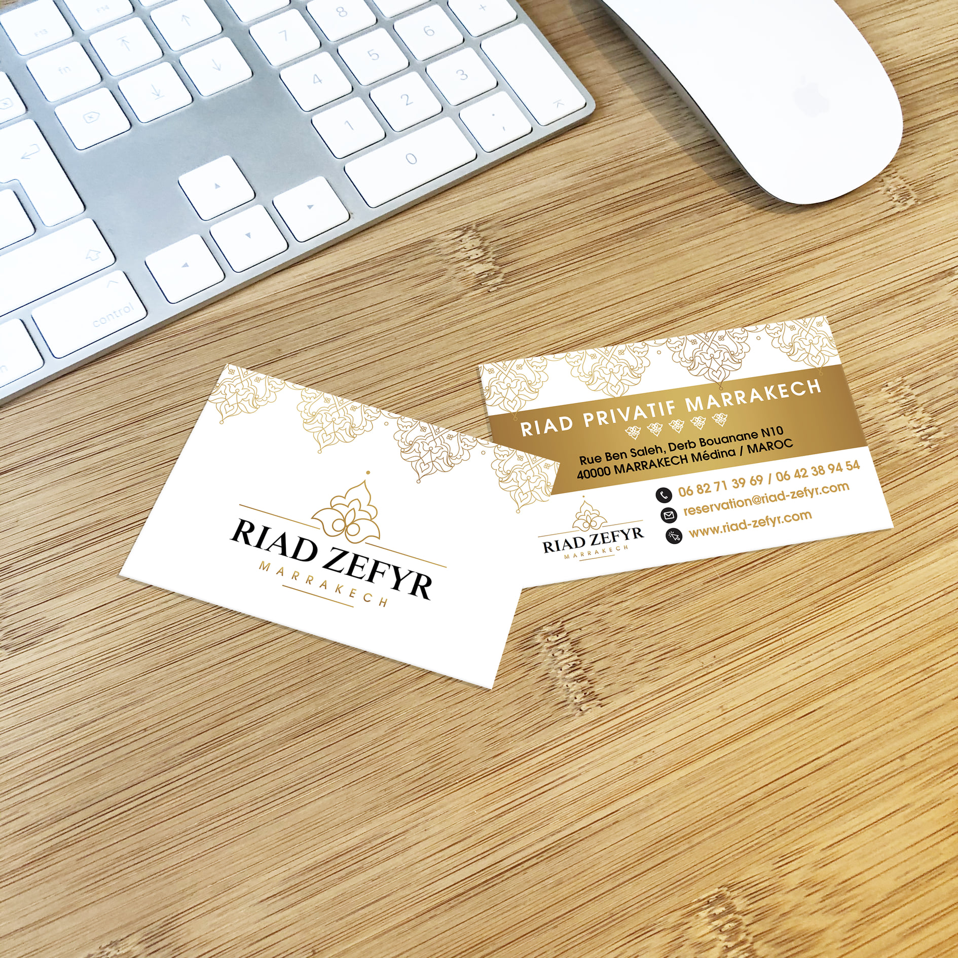 Carte de visite pour riad à Marrakech