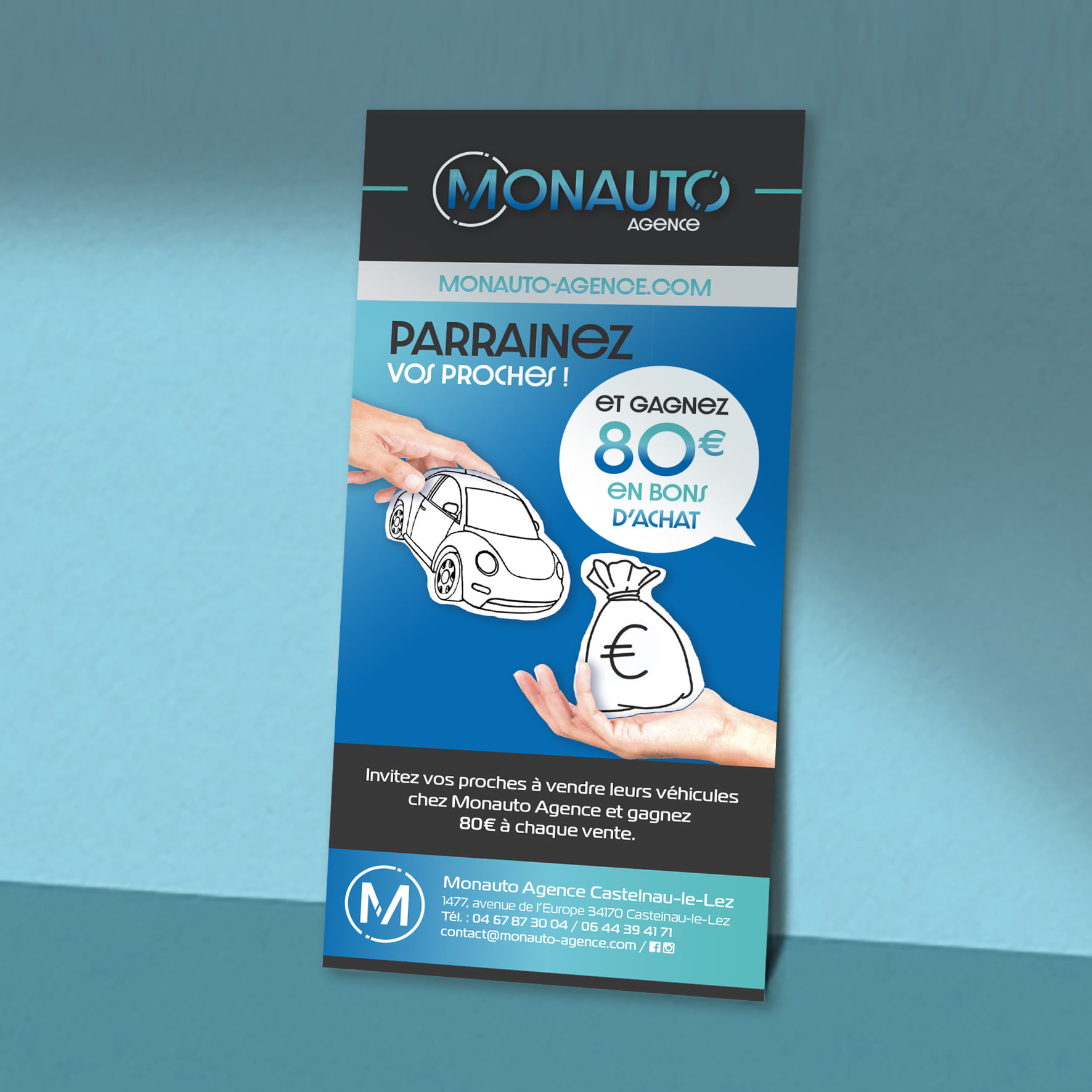 Flyer marketing pour campagne de parrainage